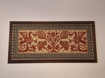 Arazzo sardo (tappeto fatto a mano incorniciato)