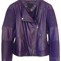 Giacca da biker in vera pelle. VIOLA tg.46