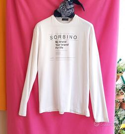 Maglietta uomo , cotone manica lunga , bianca,