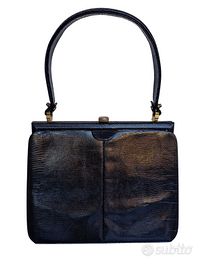 Borsa a mano in pelle di lucertola vintage anni 60
