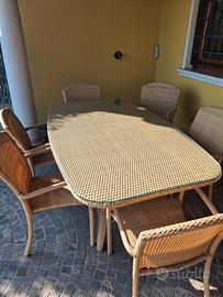 Tavolo da giardino o terrazza con 6 sedie