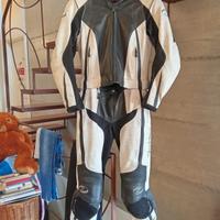 tuta due pezzi moto in pelle + stivali