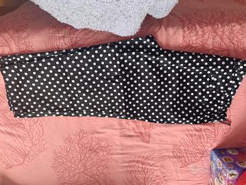 Pantaloni donna neri a pois 