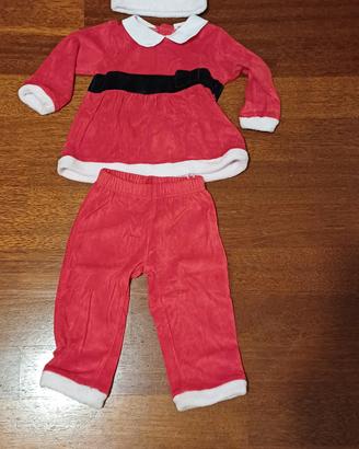 Vestito babbo natale bimba 18 mesi