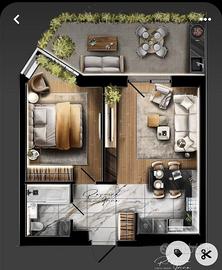 Accogliente bilocale in villa con giardino