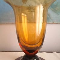 Vaso vetro di Murano ocra anni 1970