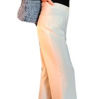 Pantaloni classici eleganti color crema donna