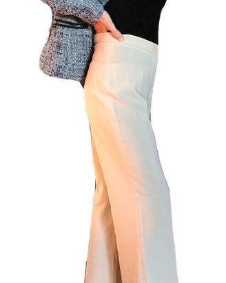 Pantaloni classici eleganti color crema donna