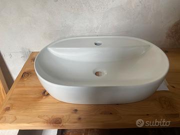 Lavabo da appoggio 61x41x12 ceramica lucida nuovo
