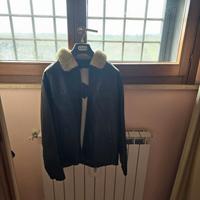 Giubbotto in vera pelle e lana 100%