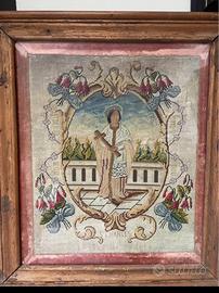 Antico quadro sacro a mezzo punto