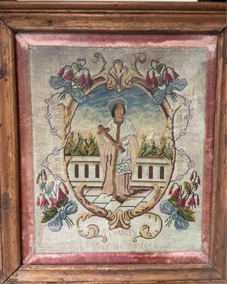 Antico quadro sacro a mezzo punto
