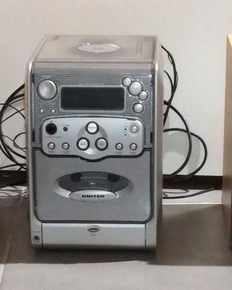 Impianto stereo lettore cassette CD radio United