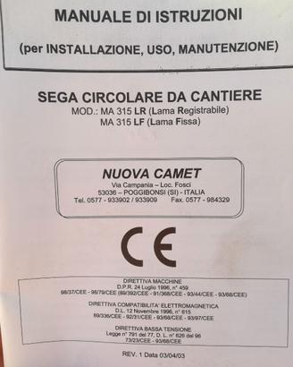 Sega circolare da cantiere San Marco