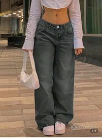 Jeans casual donna con gamba dritta e tasche SHEIN