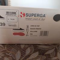 scarpe Superga nere suola alta, come muove, n.39