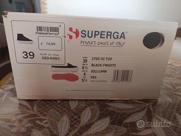 scarpe Superga nere suola alta, come muove, n.39