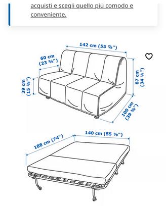 Divano letto due posti Ikea