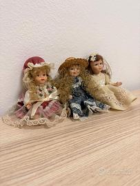 Bambole di porcellana vintage – come nuove, 12 cm