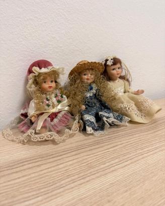 Bambole di porcellana vintage – come nuove, 12 cm