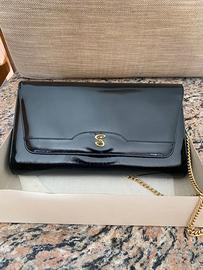 borsa vintage pelle vernice nera