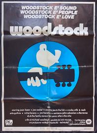 WOODSTOCK 1970 MANIFESTO CINEMA ORIGINALE