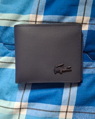 portafoglio lacoste blu, nuovo