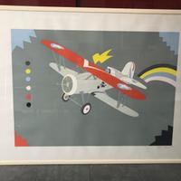 Quadro serigrafia luca alinari aereo 70/99