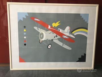 Quadro serigrafia luca alinari aereo 70/99