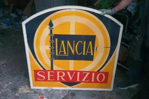 Insegna vintage bifrontale Lancia rarissima, '50
