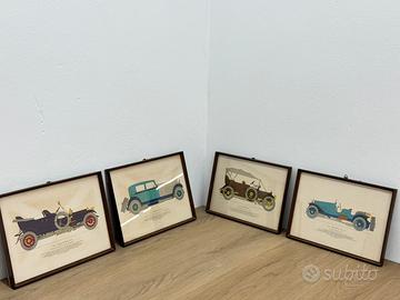 Lotto 4 stampe auto d’epoca