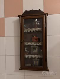 Vetrinetta / Pensile Vintage in Legno e Vetro