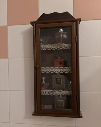 Vetrinetta / Pensile Vintage in Legno e Vetro