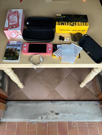 nintendo  switch lite corallo+gadget+minecraft