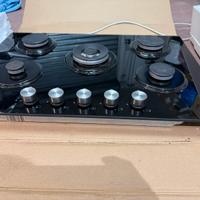 Piano cottura a gas,vetro temperato candy 5 fuochi