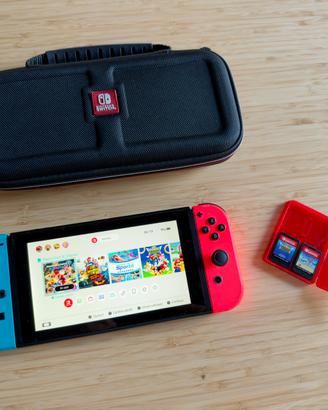 Nintendo Switch + 5 Giochi + Dock + Custodia