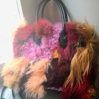 borsa  in vera pelliccia volpe colorata