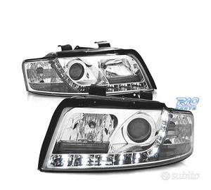 FARI PER AUDI A4 B6 00-04 LUCE LED DIURNA FONDO CR