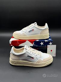 Autry uomo Sneakers Medalist low bianche e beige