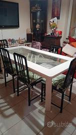 TAVOLO MODERNO BIANCO CON CRISTALLO I