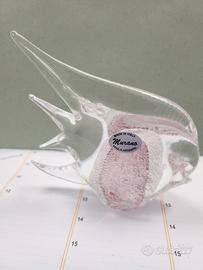 scultura fermacarte pesce in vetro Murano