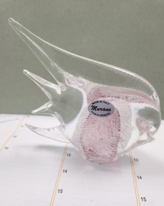 scultura fermacarte pesce in vetro Murano