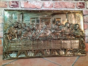 Grande Bassorilievo in  Ottone Vintage  -62 x 36cm
