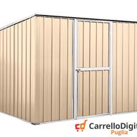 Casetta box giardino Acciaio 260x185cm beige