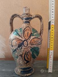 Anfora in ceramica siciliana stile Caltagirone