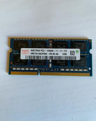 RAM 4GB PC3 DDR3 12800S 1600MHz
