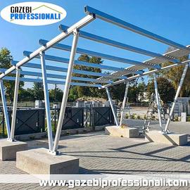 Gazebo carport auto impianto fotovoltaico solare