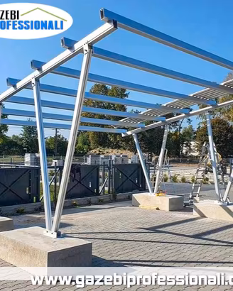 Gazebo carport auto impianto fotovoltaico solare