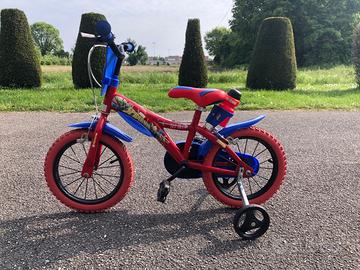 Bici bambino Spiderman 14'' con rotelle perfetta
