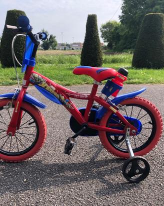 Bici bambino Spiderman 14'' con rotelle perfetta